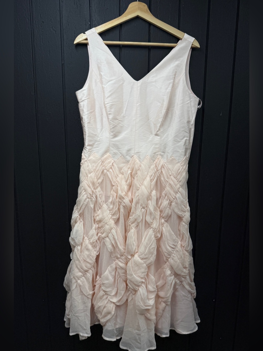 J. Peterman 100% Silk Blush Midi Dress Fairycore Balletcore 10